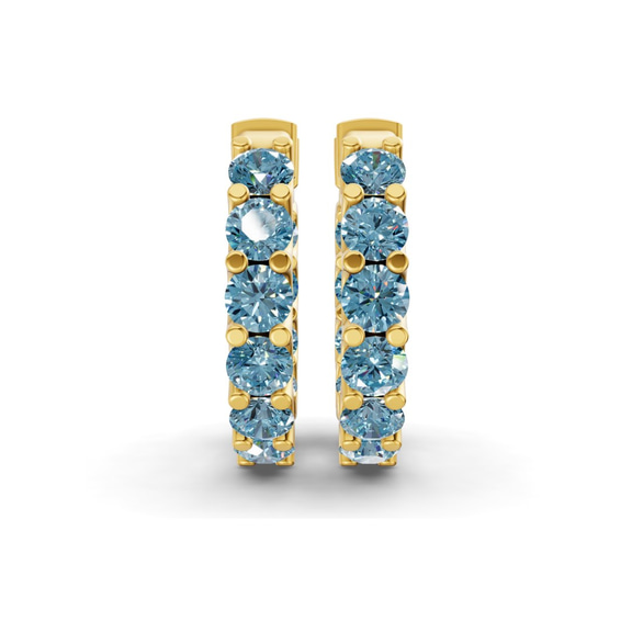 14kt Yellow Gold Sirena Round Lab Diamond Hoop Earrings (7 Ct. Tw.) side right image one