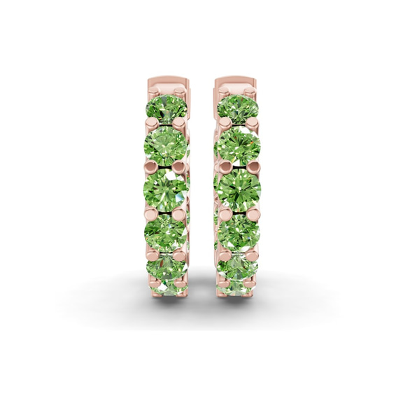 9ct Rose Gold Sirena Round Lab Diamond Hoop Earrings (8 Ct. Tw.) side right image one