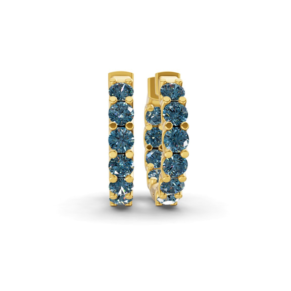10kt Yellow Gold Sirena Round Lab Diamond Hoop Earrings (8 Ct. Tw.) front image