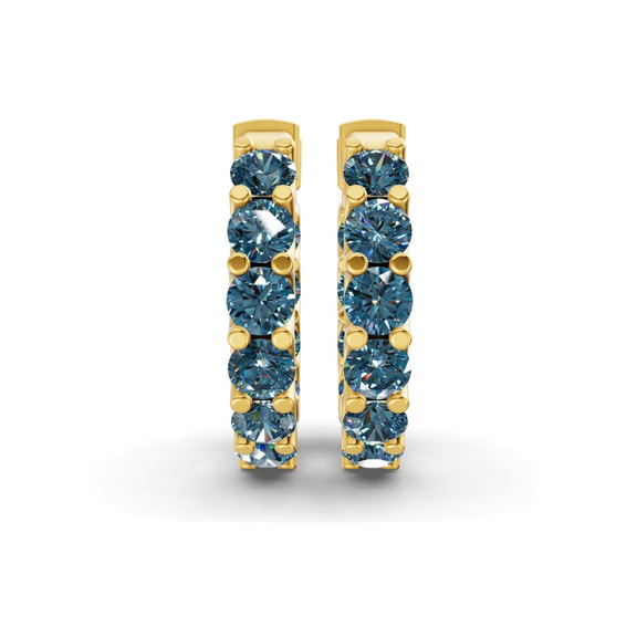 10kt Yellow Gold Sirena Round Lab Diamond Hoop Earrings (8 Ct. Tw.) side right image one