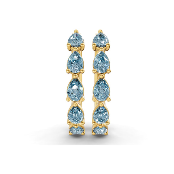 10kt Yellow Gold Lexley Pear Lab Diamond Hoop Earrings (4 Ct. Tw.) right