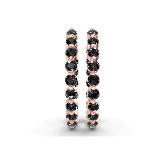 9ct Rose Gold Rylee Round Lab Diamond Hoop Earrings (1 Ct. Tw.) right