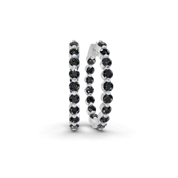 Platinum Rylee Round Lab Diamond Hoop Earrings (1 Ct. Tw.) front image