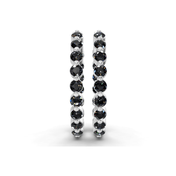 Platinum Rylee Round Lab Diamond Hoop Earrings (1 Ct. Tw.) right