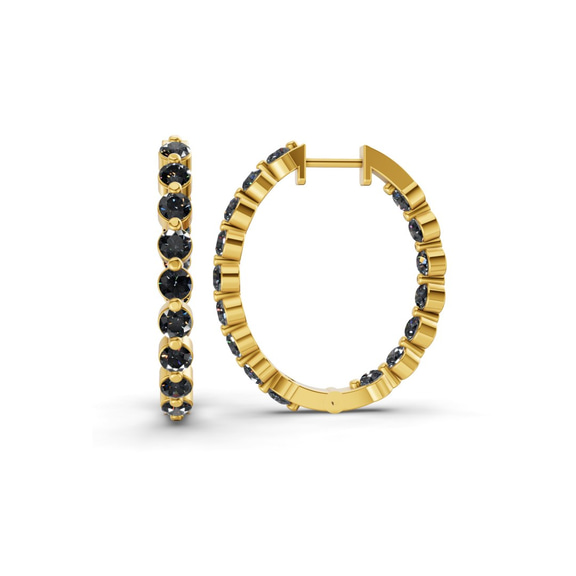 14kt Yellow Gold Rylee Round Lab Diamond Hoop Earrings (1 Ct. Tw.) left