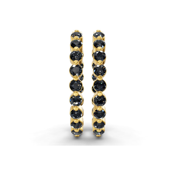 14kt Yellow Gold Rylee Round Lab Diamond Hoop Earrings (1 Ct. Tw.) right