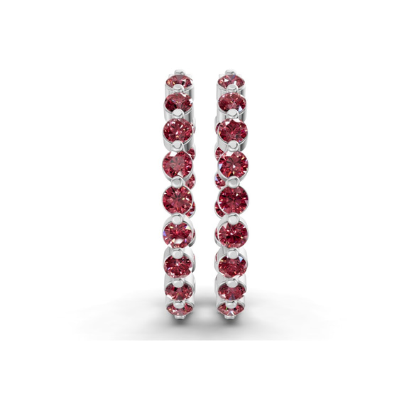 Platinum Rylee Round Lab Diamond Hoop Earrings (4 Ct. Tw.) right