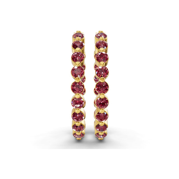 9ct Yellow Gold Rylee Round Lab Diamond Hoop Earrings (1 Ct. Tw.) right