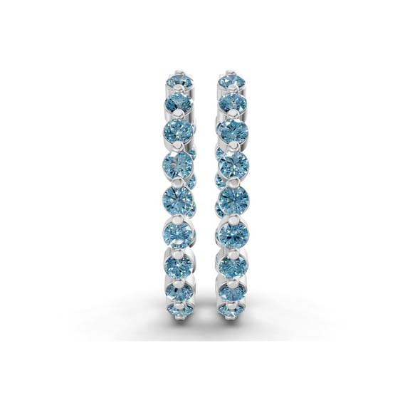 10kt White Gold Rylee Round Lab Diamond Hoop Earrings (1 Ct. Tw.) right