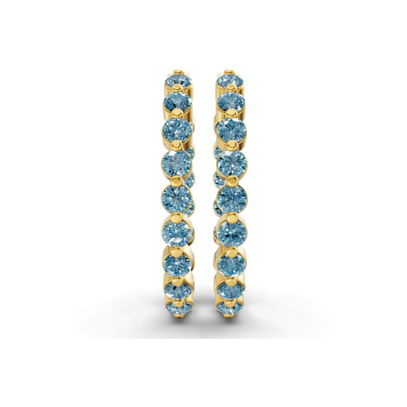 9ct Yellow Gold Rylee Round Lab Diamond Hoop Earrings (6 Ct. Tw.) right