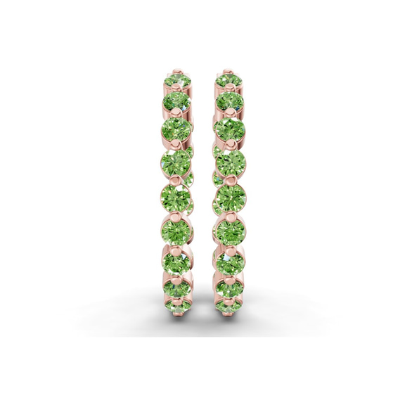 9ct Rose Gold Rylee Round Lab Diamond Hoop Earrings (3 Ct. Tw.) right