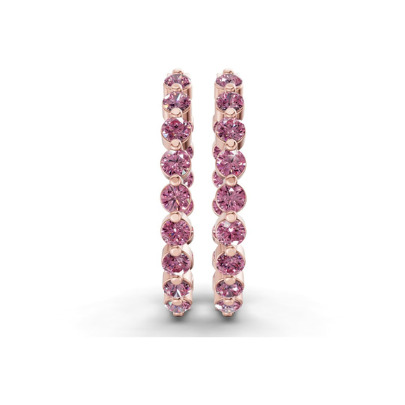9ct Rose Gold Rylee Round Lab Diamond Hoop Earrings (1 Ct. Tw.) right