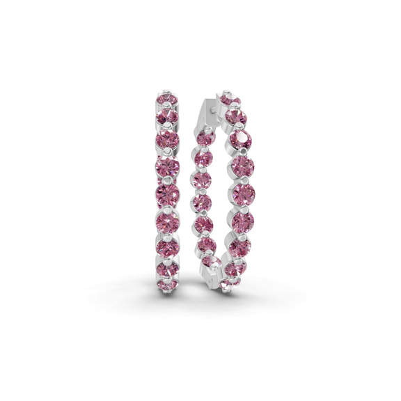 Platinum Rylee Round Lab Diamond Hoop Earrings (8 Ct. Tw.) front image