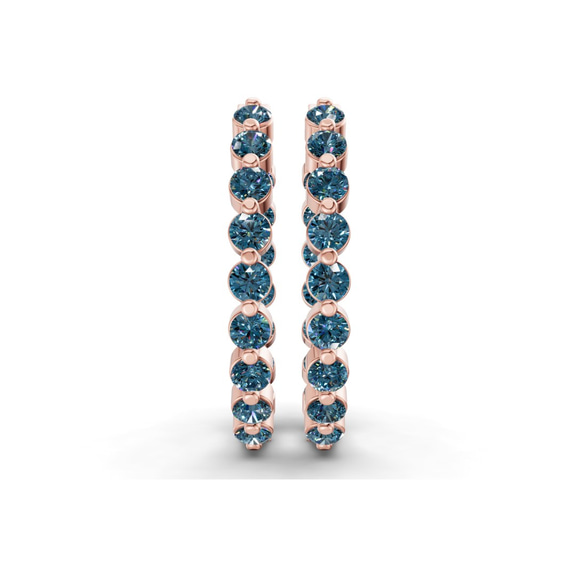 9ct Rose Gold Rylee Round Lab Diamond Hoop Earrings (1 Ct. Tw.) right