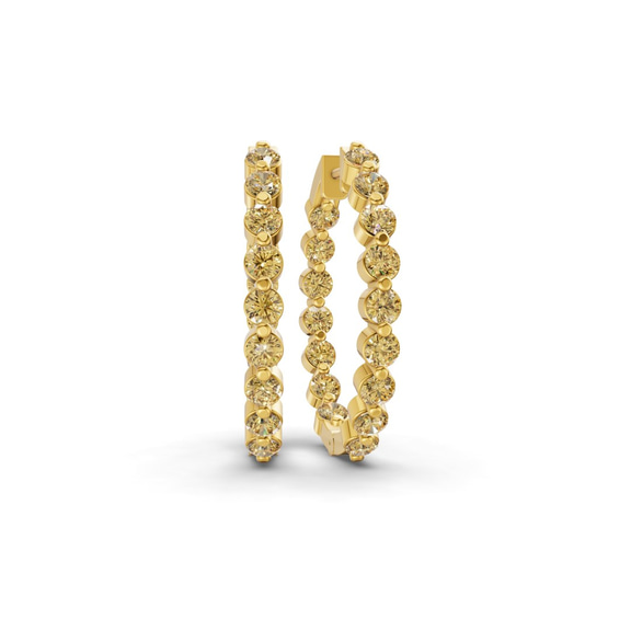 9ct Yellow Gold Rylee Round Lab Diamond Hoop Earrings (1 Ct. Tw.) front image