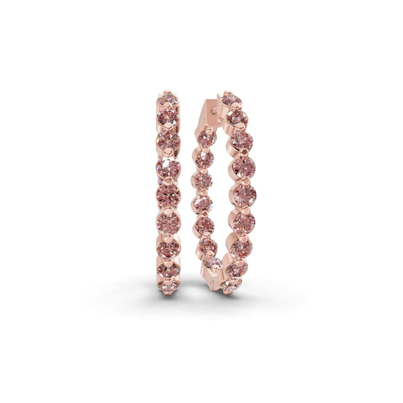 10kt Rose Gold Rylee Round Lab Diamond Hoop Earrings (1 Ct. Tw.) front image