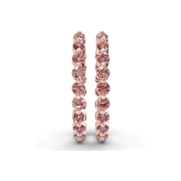 10kt Rose Gold Rylee Round Lab Diamond Hoop Earrings (1 Ct. Tw.) right