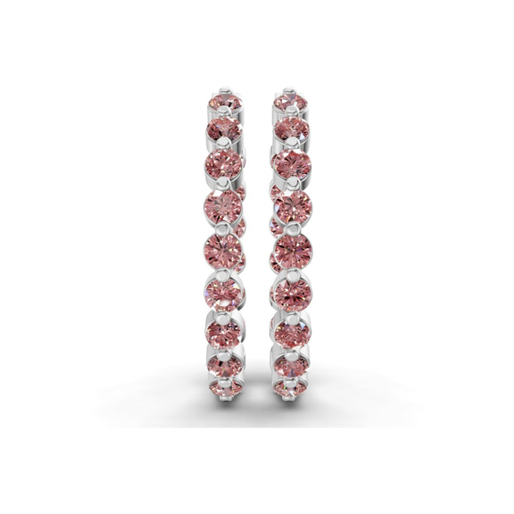 Platinum Rylee Round Lab Diamond Hoop Earrings (7 Ct. Tw.) right