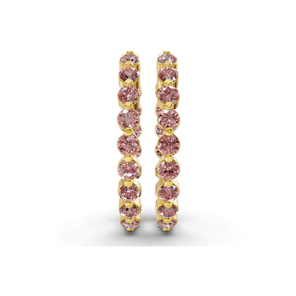 10kt Yellow Gold Rylee Round Lab Diamond Hoop Earrings (1 Ct. Tw.) right