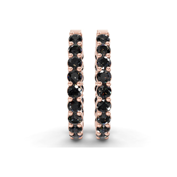 9ct Rose Gold Isla Round Lab Diamond Hoop Earrings (1 Ct. Tw.) right