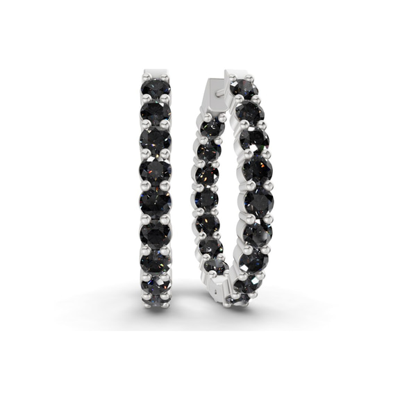 Platinum Isla Round Lab Diamond Hoop Earrings (4 Ct. Tw.) front image