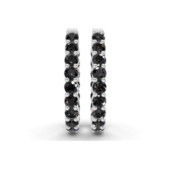 Platinum Isla Round Lab Diamond Hoop Earrings (4 Ct. Tw.) right