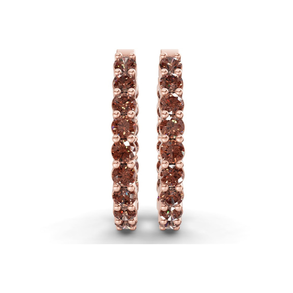9ct Rose Gold Isla Round Lab Diamond Hoop Earrings (1 Ct. Tw.) right