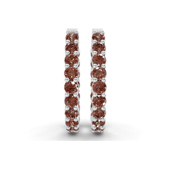 Platinum Isla Round Lab Diamond Hoop Earrings (1 Ct. Tw.) right