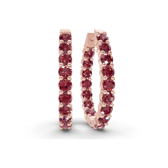 9ct Rose Gold Isla Round Lab Diamond Hoop Earrings (1 Ct. Tw.) front image