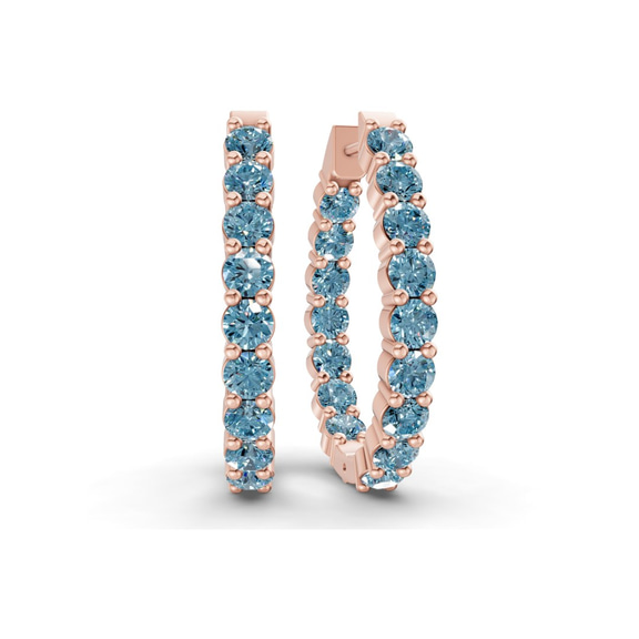 9ct Rose Gold Isla Round Lab Diamond Hoop Earrings (7 Ct. Tw.) front image