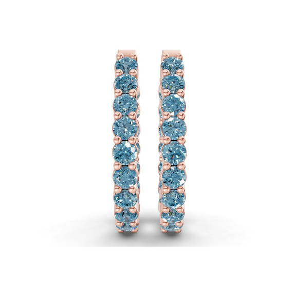 9ct Rose Gold Isla Round Lab Diamond Hoop Earrings (7 Ct. Tw.) right
