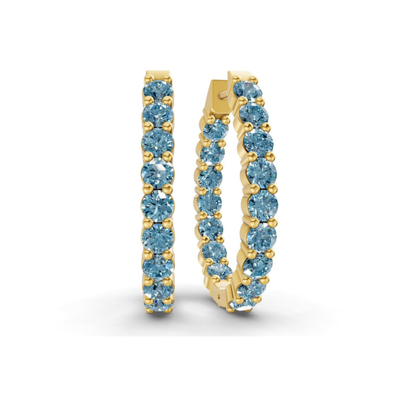 9ct Yellow Gold Isla Round Lab Diamond Hoop Earrings (8 Ct. Tw.) front image