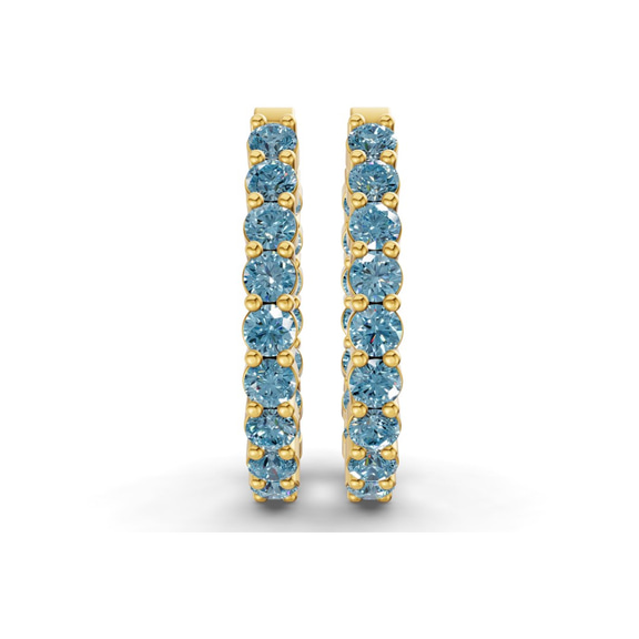 9ct Yellow Gold Isla Round Lab Diamond Hoop Earrings (8 Ct. Tw.) right