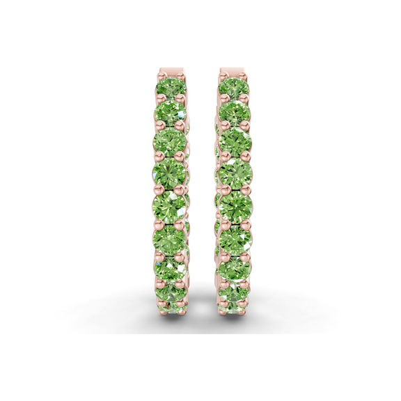 9ct Rose Gold Isla Round Lab Diamond Hoop Earrings (4 Ct. Tw.) right