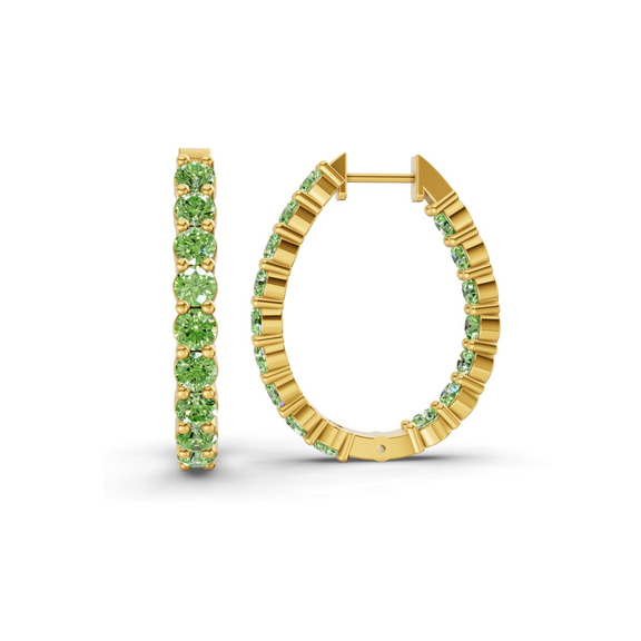 10kt Yellow Gold Isla Round Lab Diamond Hoop Earrings (1 Ct. Tw.) left