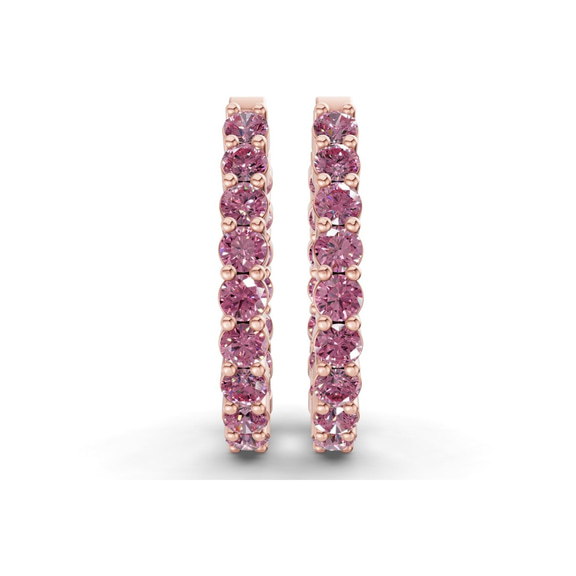9ct Rose Gold Isla Round Lab Diamond Hoop Earrings (1 Ct. Tw.) right
