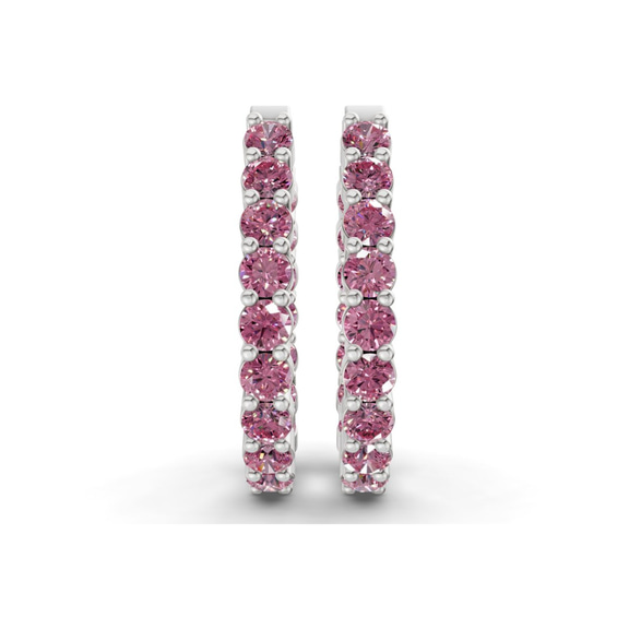 Platinum Isla Round Lab Diamond Hoop Earrings (8 Ct. Tw.) right