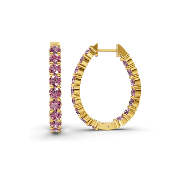 10kt Yellow Gold Isla Round Lab Diamond Hoop Earrings (8 Ct. Tw.) left