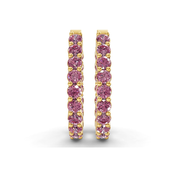 10kt Yellow Gold Isla Round Lab Diamond Hoop Earrings (8 Ct. Tw.) right