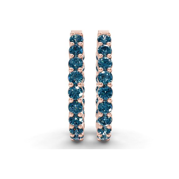 9ct Rose Gold Isla Round Lab Diamond Hoop Earrings (1 Ct. Tw.) right