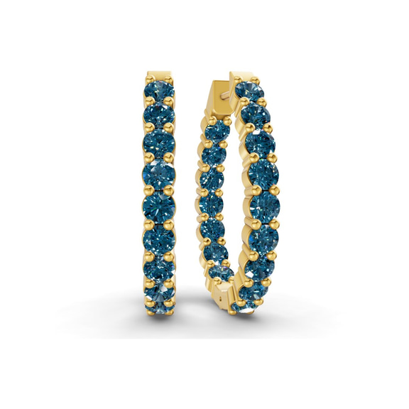 14kt Yellow Gold Isla Round Lab Diamond Hoop Earrings (1 Ct. Tw.) front image