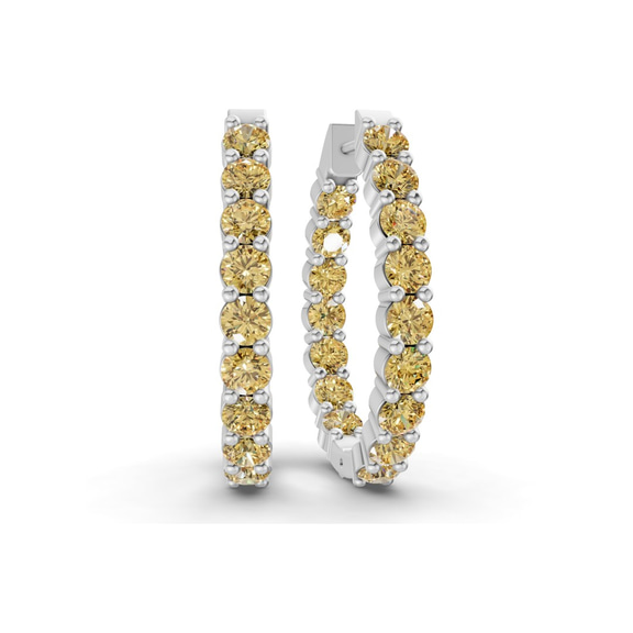 Platinum Isla Round Lab Diamond Hoop Earrings (1 Ct. Tw.) front image