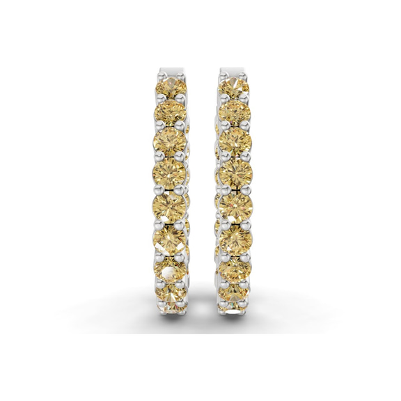 Platinum Isla Round Lab Diamond Hoop Earrings (1 Ct. Tw.) right