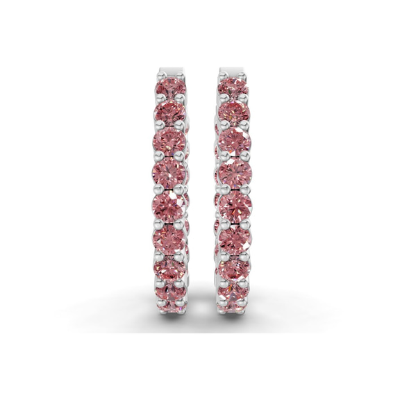 9ct White Gold Isla Round Lab Diamond Hoop Earrings (7 Ct. Tw.) right