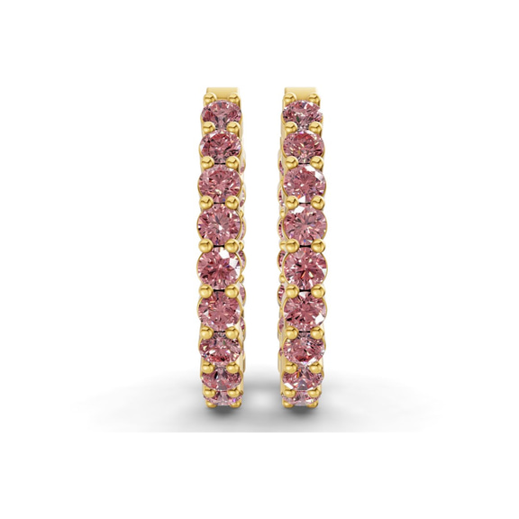 10kt Yellow Gold Isla Round Lab Diamond Hoop Earrings (1 Ct. Tw.) right