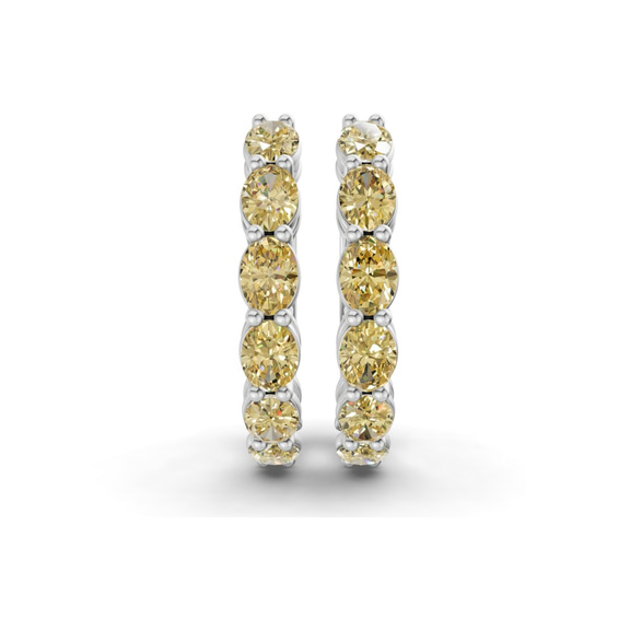 Platinum Saylor Oval Lab Diamond Hoop Earrings (8 Ct. Tw.) right