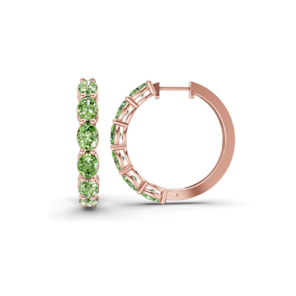 14ct Rose Gold Saylor Oval Lab Diamond Hoop Earrings (5 Ct. Tw.) left