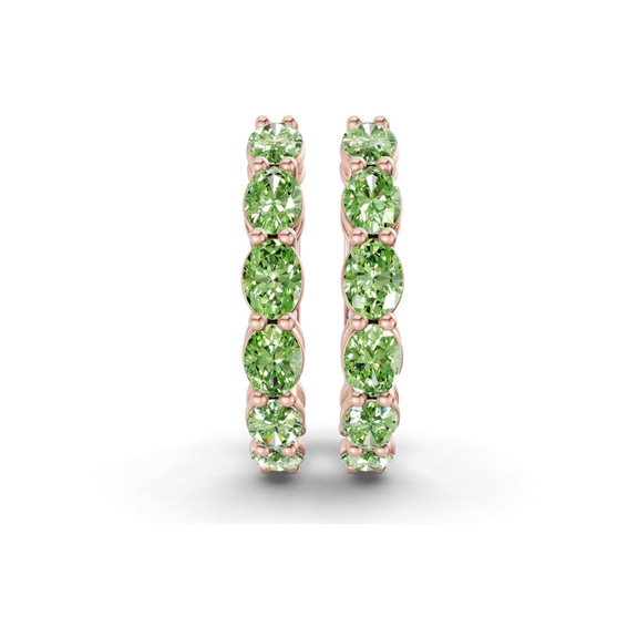 14ct Rose Gold Saylor Oval Lab Diamond Hoop Earrings (5 Ct. Tw.) right