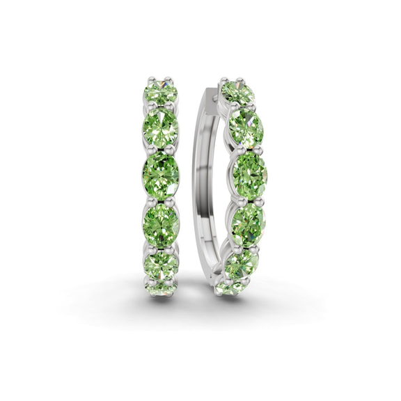 10kt White Gold Saylor Oval Lab Diamond Hoop Earrings (1 Ct. Tw.) front image