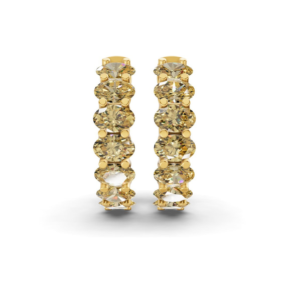 10kt Yellow Gold Jovana Oval Lab Diamond Hoop Earrings (4 Ct. Tw.) side right image one
